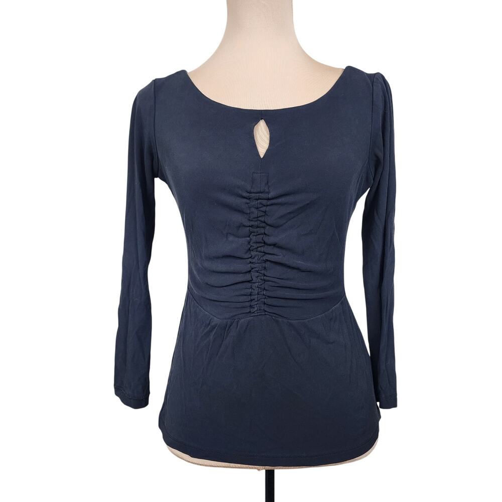 100% Silk Black Worth Ruched Top